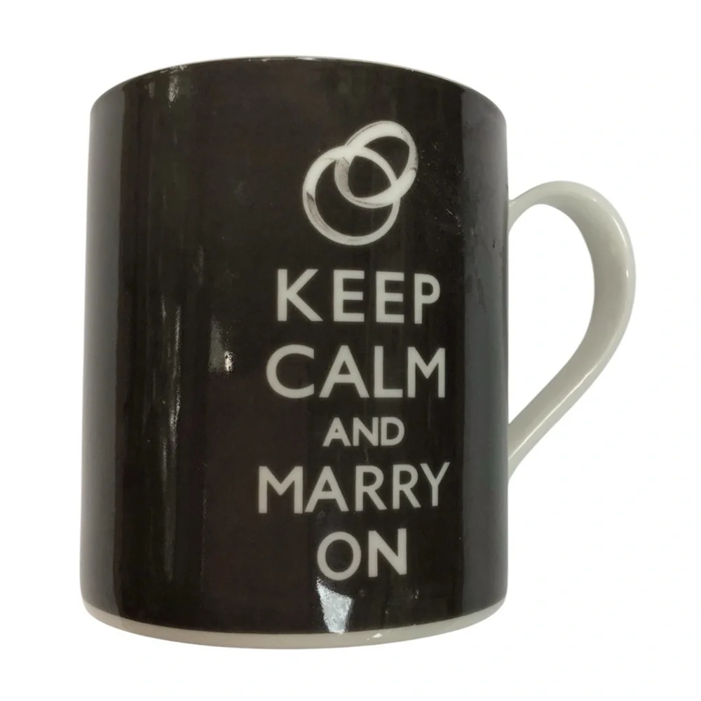 Keep Calm And Marry On Wedding Rings‎ Black & White Mug